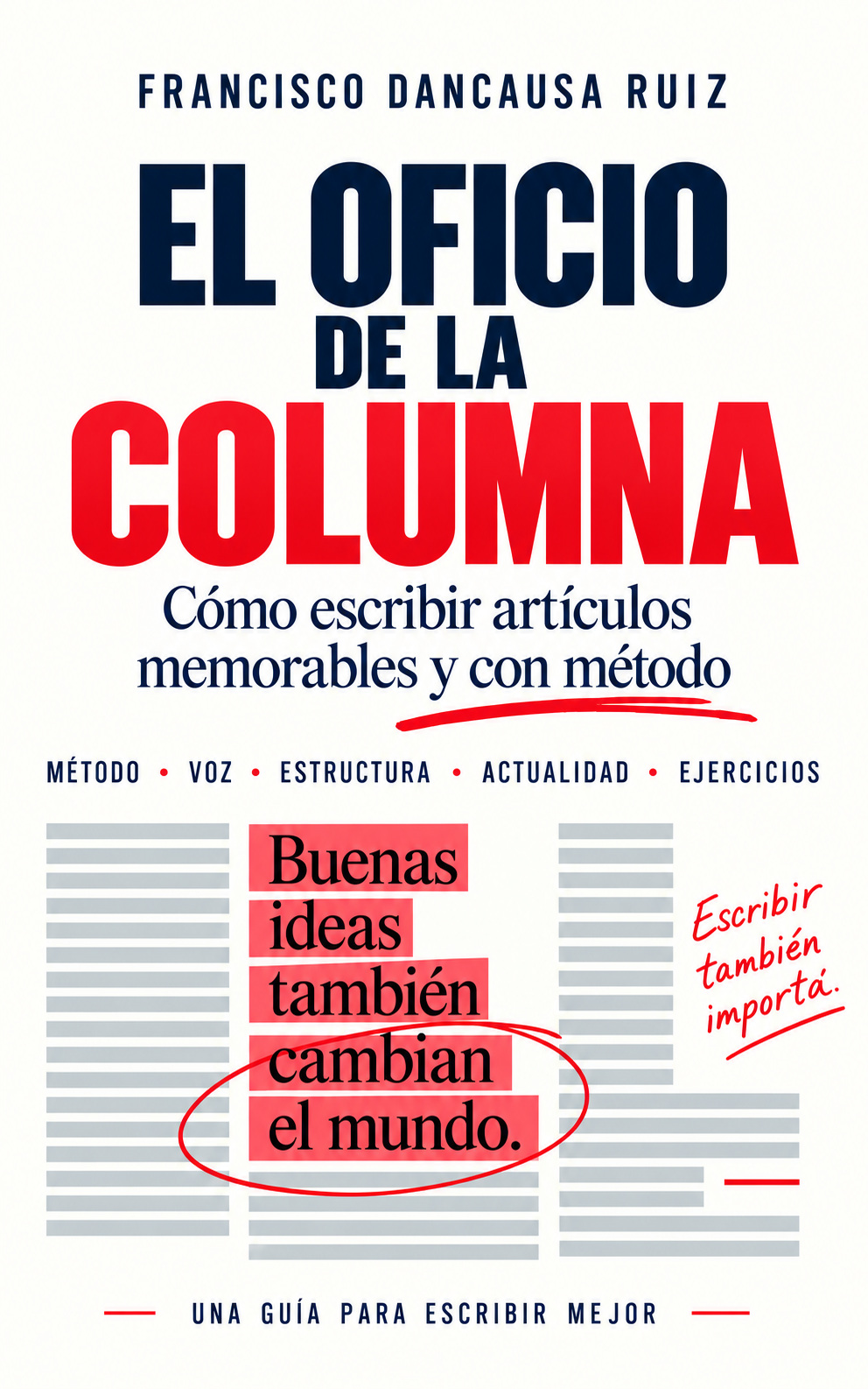 Portada de El oficio de la columna, de Francisco Dancausa Ruiz
